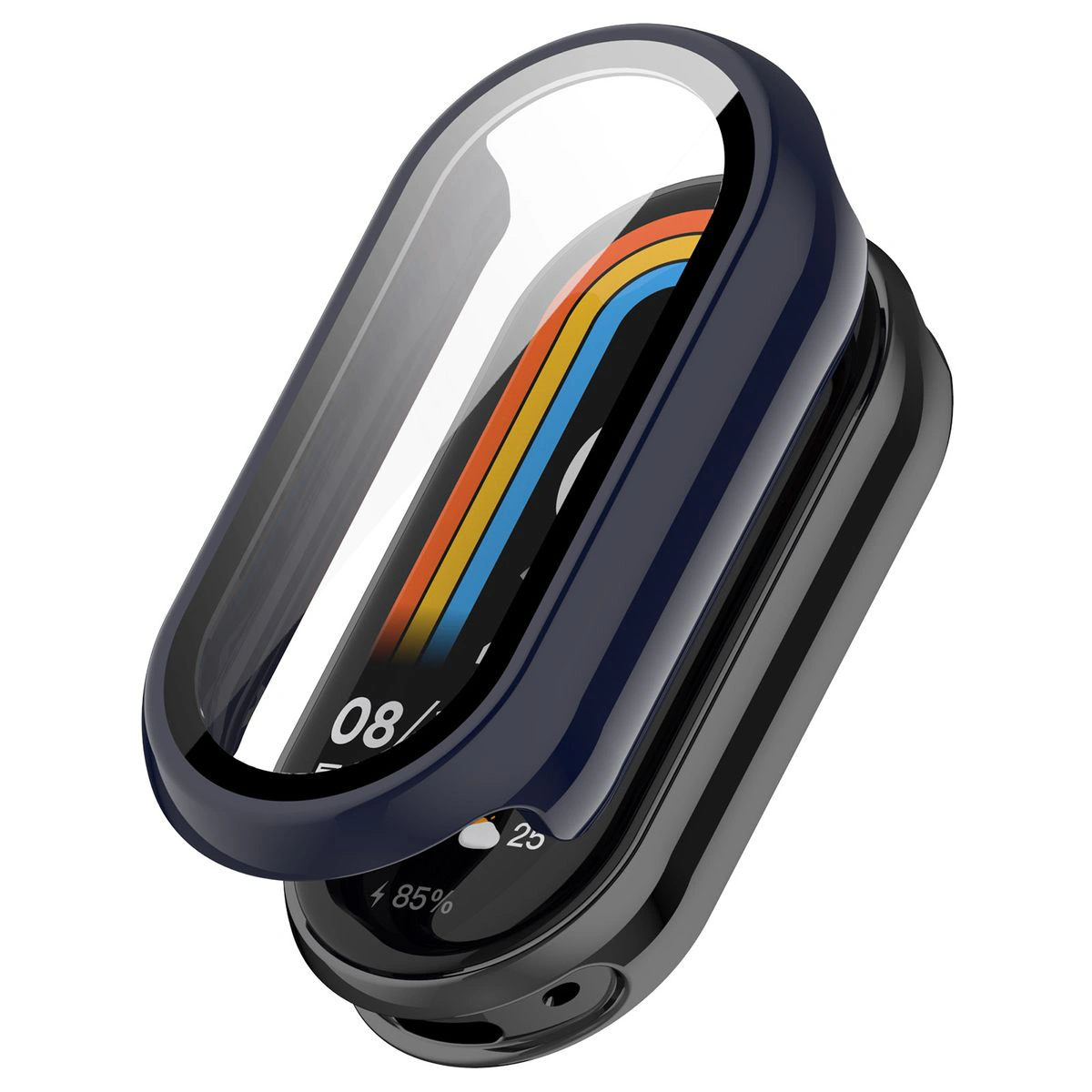 Wizualizacja nakładania etui Bizon Case Watch Adamo do Smart Band 10